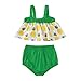 Costume for Girls Summer Fashion Green Pineapple Print Suspenders Green Triangle Shorts Baby Suit (Green, 12-18 Months)