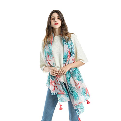 Amosfun Mulheres Floral Longo Lenço Xailes Wraps Mulheres Boho Scarf Estilo Havaí para Ao Ar Livre