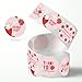 500 PCS Strawberry Thank You Stickers Roll Pink Fruit Decorative Decal Roll 6 Designs Strawberry Thank You Decals Self Adhesive for Card Candy Cookie Bag Giftwrap Party Supplies Sealing Labels