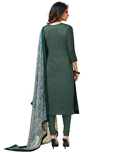 Image of AKHILAM Women's Cotton Chanderi Embroidered Unstitched Salwar Suit Material(26Dmk20 Parent)