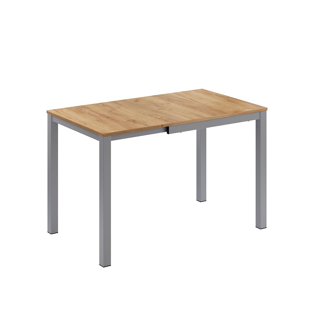 Vicco Table de Salle à Manger Granny, chêne/Gris, 120x70cm Extensible, avec Fonction d’Extension pour des Longueurs de Table Variables