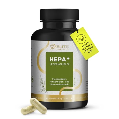 Hepa Plus Leberkomplex & Leberkur zur täglichen Leberpflege - 90 Kapseln hochdosiert mit 80% Silymarin 2 5% Mariendistel Artischocke Löwenzahn - 3-Monatsvorrat vegan laborgeprüft Made in DE