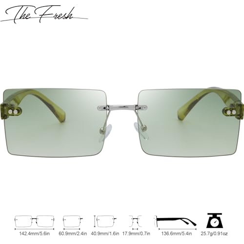 Image of The Fresh Minimalist Small Rectangular Sunglasses Clear Eyewear - Exquisite Packaging