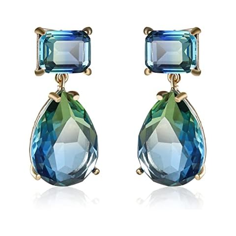 FiVeNum Earrings earrings new earrings tourmaline earrings popular creative square water drop pear shaped earrings Cover