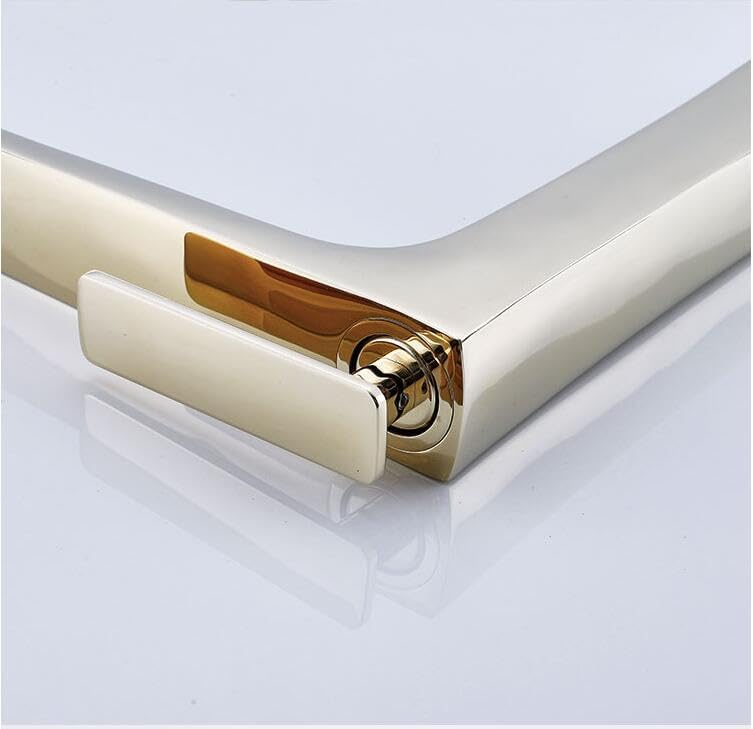 Bathroom Basin Mixe White Gold Finished Sink Faucet Single Handle Deck Vintage Wash Hot and Cold Mixer Tap Crane Brass(Yellow)