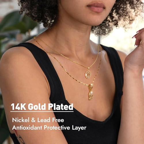 Initial Necklaces for Women,14K Gold Plated Letter Pendant Necklace Dainty Gold Necklace with Cubic Zirconia, Personalized and Trendy Accessories for Women Jewelry Gifts3