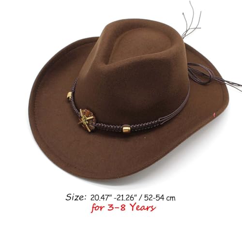Kids Cowboy Hat for Boys, Toddler Western Cowgirl Hat for Girls, Wide Brim 3-8T Felt Cowboy Hat2