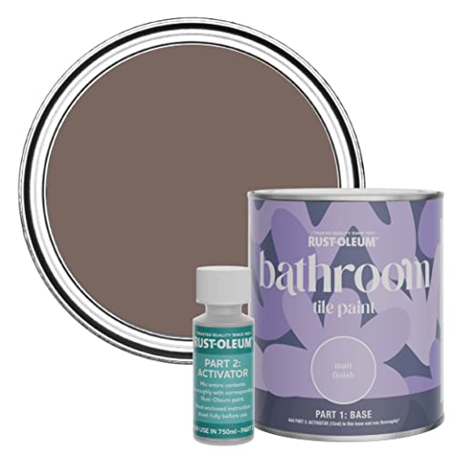 Rust-Oleum Brown Water-Resistant Bathroom Tile Paint in Matt Finish - River’s Edge 750ml