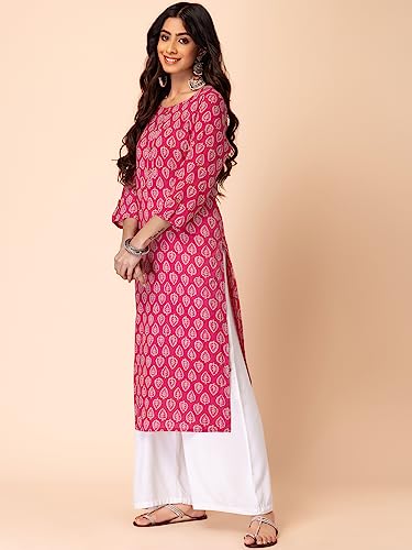 Image of Indya Batik Leaf Print Cotton Women's Kurta