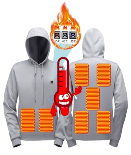 Image of Unisex Heated Hoodie for Men Women Heated Sweatshirt Warm USB Electric Outdoor Winter Puffer Jacket with No Battery