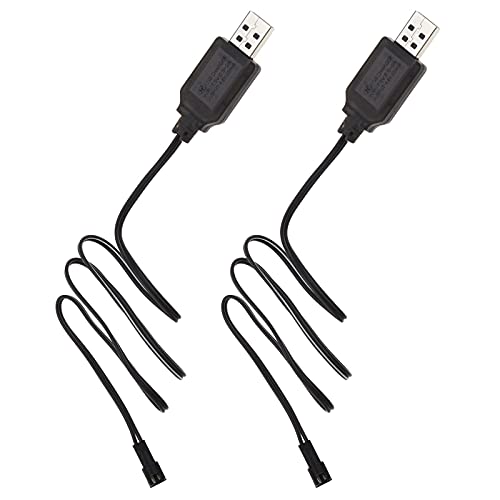 The Lord of the Tools 2pcs 4.8V Ni-MH Ni-CD Batterie Rechargeable 250mA USB Chargeur DC 5V 2A Adaptateur Connecteur avec Prise SM-2P pour Télécommande RC Bateau Cover