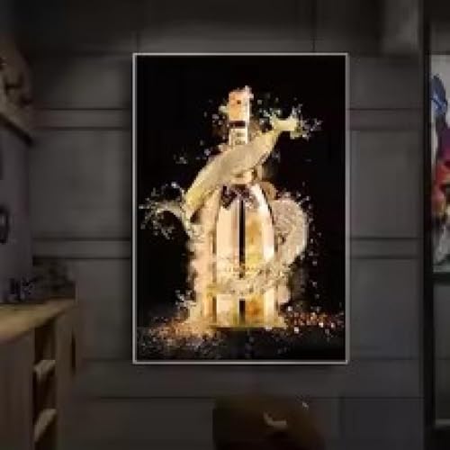 Toile champagne dorée XINBAO : Décoration murale de luxe pour célébrer chaque instant chez soi