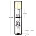 Brightech Maxwell - Modern Shelf Floor Lamp with Shade and LED Bulb Corner Display Lamps Shelves for Living Room, Bedroom Office Black