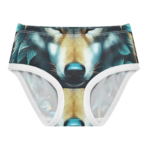 Girls Underwear Toddlers 2t Cotton Panties for Girl Animal Briefs Kids Undies Cool Wolf