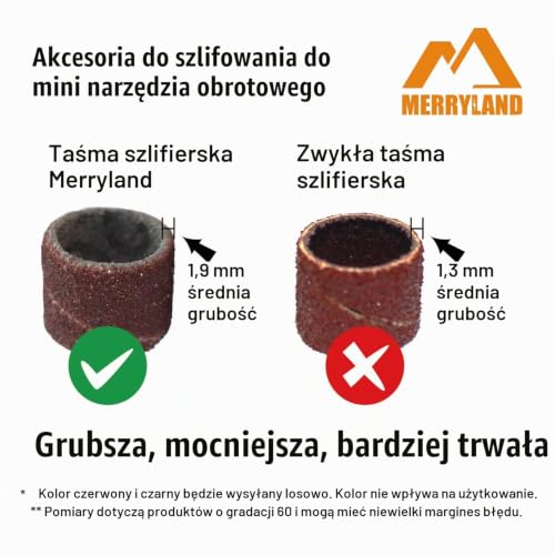 Merryland 184 szt. Bęben Szlifierski Ziarno 120 13 mm do Dremel