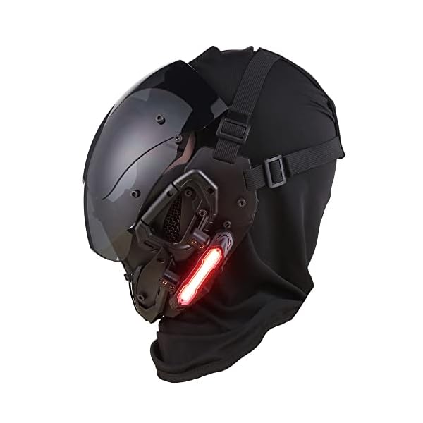 Marikito cyberpunk mask helmet futuristic mask techwear mask sci fi mask gothic mask halloween cosplay costume mask suitable for any adult - image 7