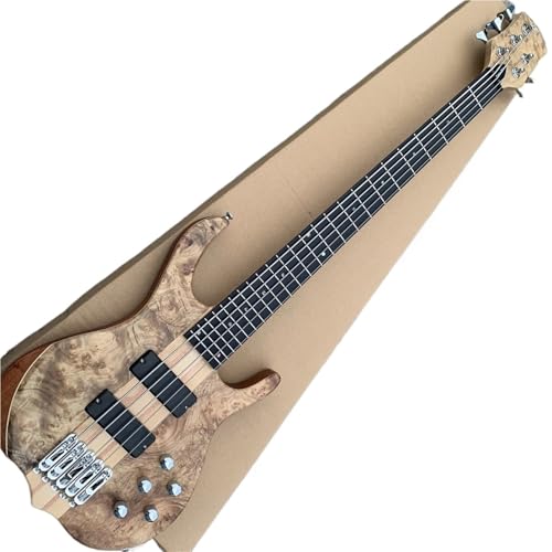 Electric Guitar Kits Five String Electric Bass Tree Burl Solid Wood Single Board Amplifier Circuit Neck Sandwich Body