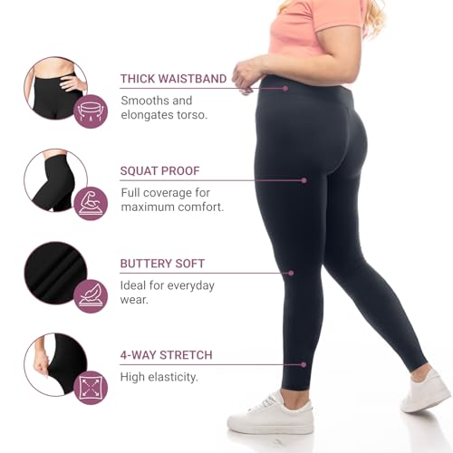 Image of SATINA High Waisted Leggings for Women - Comfortable and Stretchy in Versatile Sizes and Colors