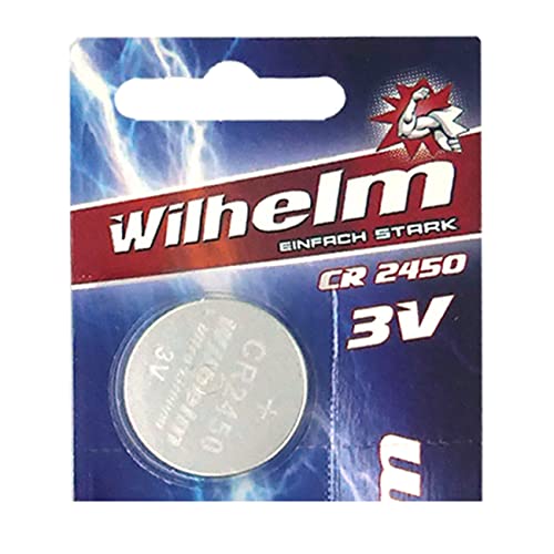 1 x CR2450 WILHELM Lithium Knopfzelle 3V 600mAh ø24,5x5,0mm Batterie DL 2450