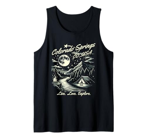 Colorado Springs Colorado USA Mountain Design Souvenir Tank Top