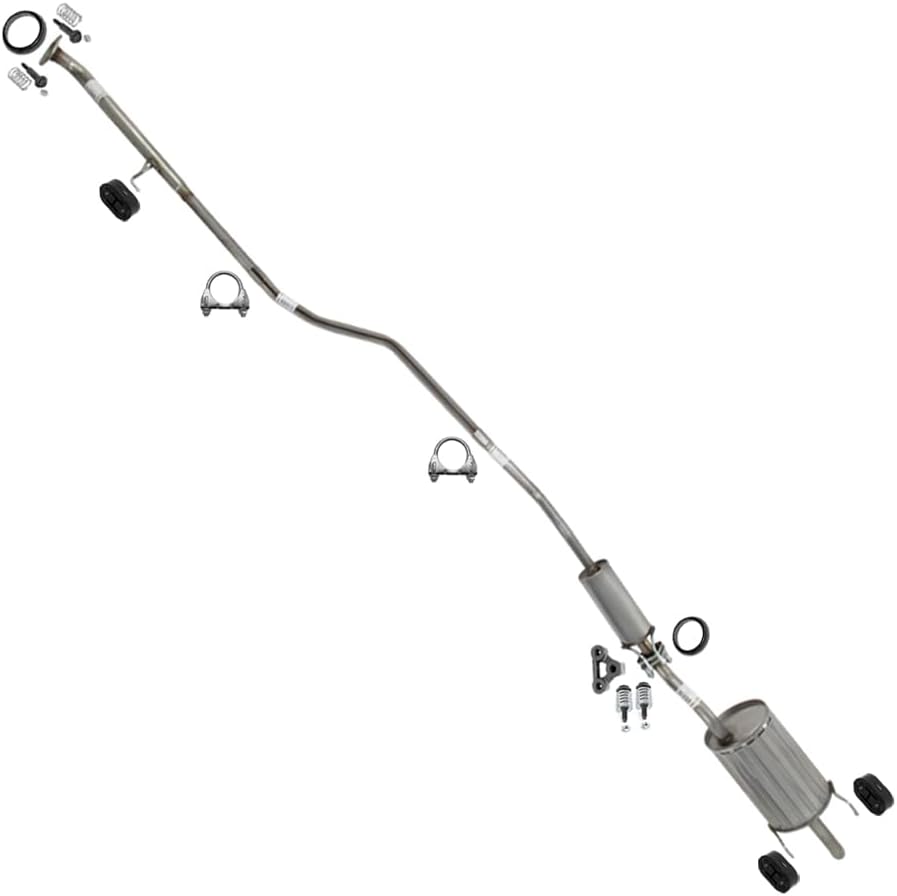 Exhaust Resonator Intermediate Pipe Muffler Kit Compatible for 2001-2005 Honda Civic 1.7L | Stainless Steel | Northeastern Exhaust | Includes Gasket, Clamp, Hangers, Bolt Kit | Direct-Fit Replacement