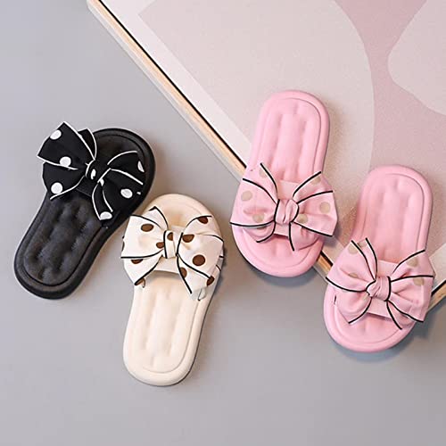 Unisex Kids Toddler Slippers Boys Girls Shoes Slides Slip On Bow Sandals Beach Pool Water Comfort (Red, 10 Toddler)3