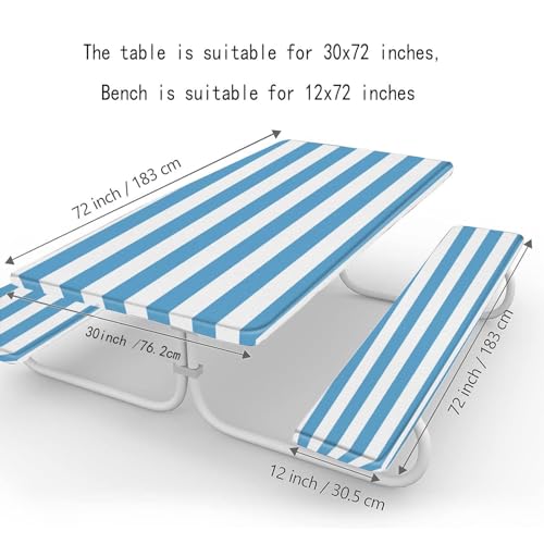 Nappe pour table de pique-nique imperméable lot de 3 pièces lavables