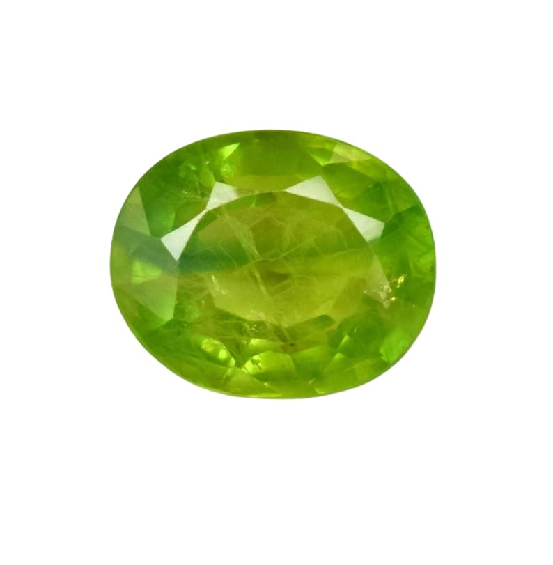 Péridot naturel pour fabrication de bijoux, pierre ovale à facettes pour bague et pendentif DIY