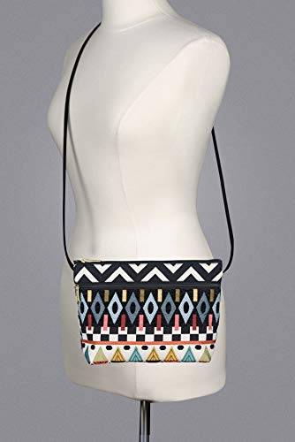 Image of Danny K. Women's Tapestry Zipper Purse Crossbody Handbag, Adjustable Cord, Handmade in USA