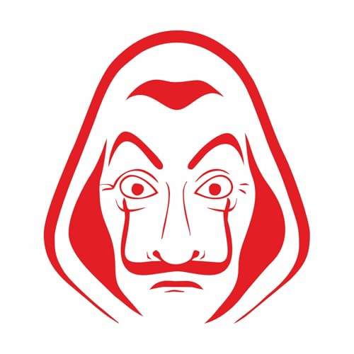 Sticker voiture, autocollant mur, stickers mur, salvador dali, autocollant drole, funny stickers, autocollant dali mask, autocollant mural dali, deco mural, vynil coupé (10, Rouge)