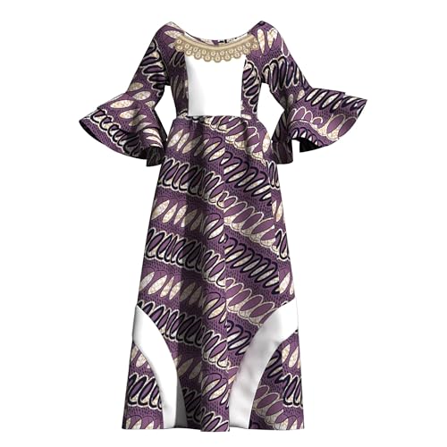 Image of iooiooi Womens African Print Party Maxi Dress Tradition Dashiki Ankara Long Dress & Headwrap