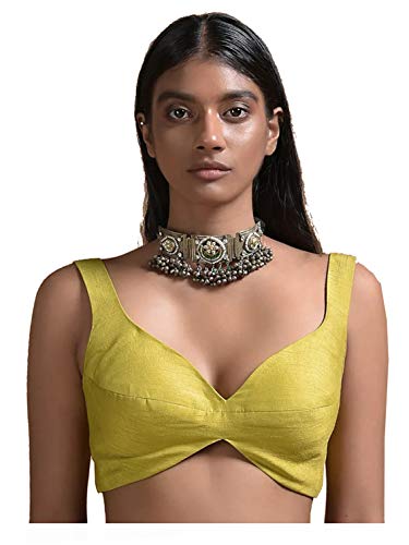 Women's Readymade Blouse For Sarees Indian Designer Banglori Silk Bollywood Padded Stitched Choli Crop Top