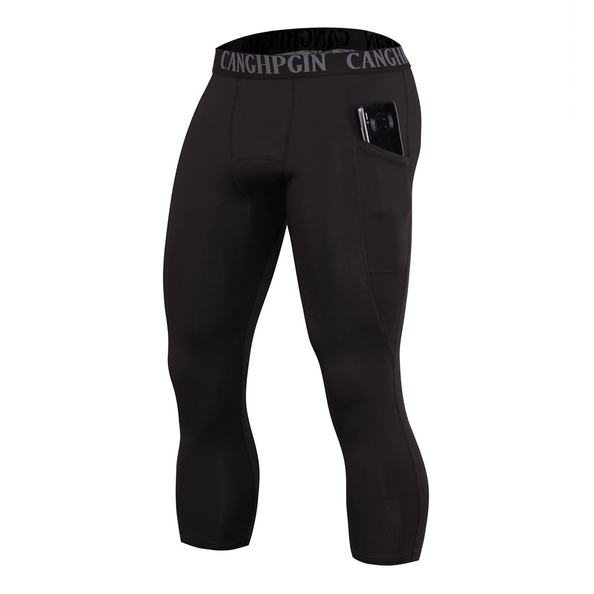 XIANPING Men's Long Sport Leggings Running Pants Breathable Functional Pants Tights Sports Pants Quick-Drying Training Pants with Pockets Compression Pants