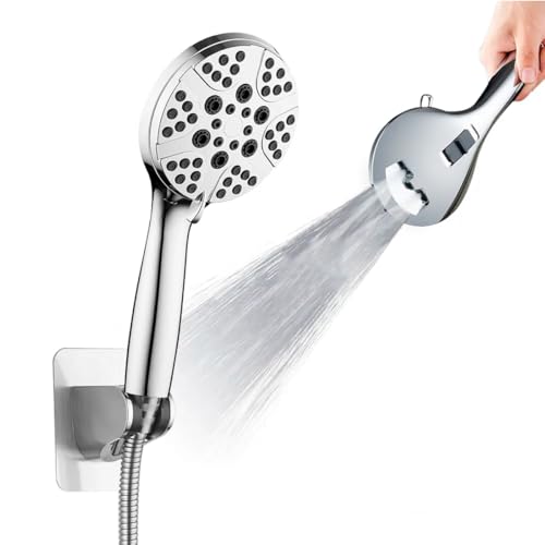 CHELMON High-Pressure Shower Head with Handheld - 8 Spray Modes, Adjustable Brass Holder, 70'' Long...