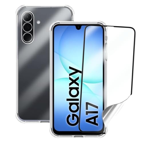 Kit Capa Capinha Anti-Impacto Premium Transparente + Película de Cerâmica 9D para Samsung Galaxy A17