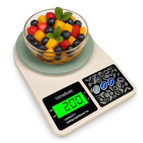 HOMEBASIC Digital Kitchen Weighing Scale 10Kg: High-Precision 1g ...