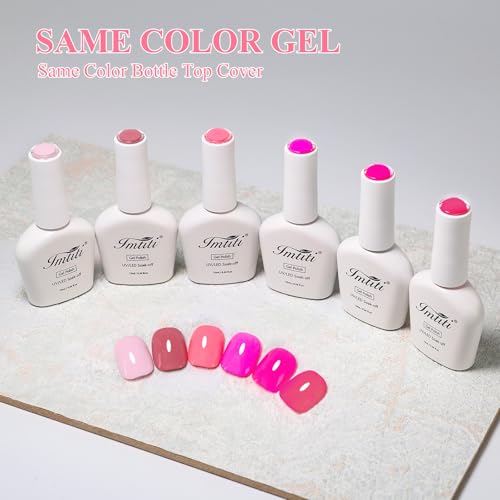 Set de 6 esmaltes de gel rosa brillante 10ml miniatura 3