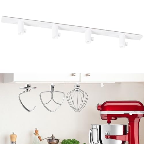 4 Pack Standmixer Aufsatzhalter Kompatibel mit Kitchen Aid Mixer Zubehör, für die Lagerung Organisieren Sie Ihre Kitchen Aid Attachments (Weiß)