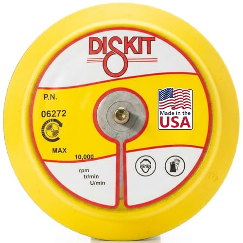 Diskit Pro Series 6 Inch Replacement Sanding Pad, PSA, Firm, 0 Holes