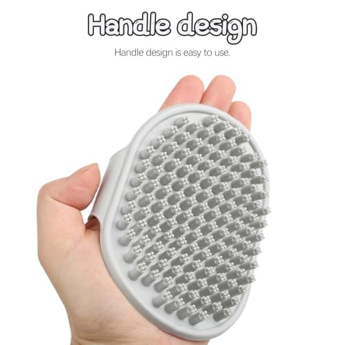 2 Stück Badebürste Gummistriegel, Hochwertige Weiche Silikonbürsten Bürste mit verstellbarem Griff für Hunde Katzen Haustier Kurzhaar & Langhaar mit Massageeffekt, Shampoo Schrubben Kämme