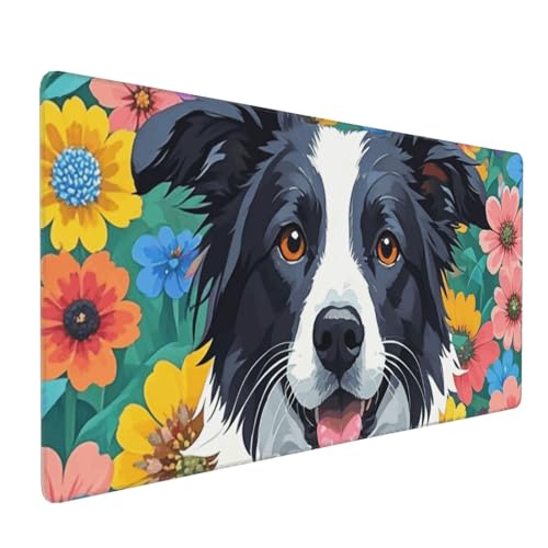 Tapis de souris de jeu grand format floral pour clavier et ordinateur portable
