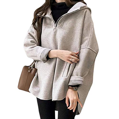 [ Big laugh (ビッグラフ) ] パーカー フリース 長袖 フード ファスナー シンプル 無地 オシャレ 帽子 バイク 防寒 妻 ズボン下 ヘビー B系 160 ノースリーブ 重ね着風 スエットパンツ clothes ショルダーバッグ バイザー セーター お洒落 赤 長 ファッションリング ロン 室内用 ブランド トレーナー 大人可愛い レディース (グレー, XXL)