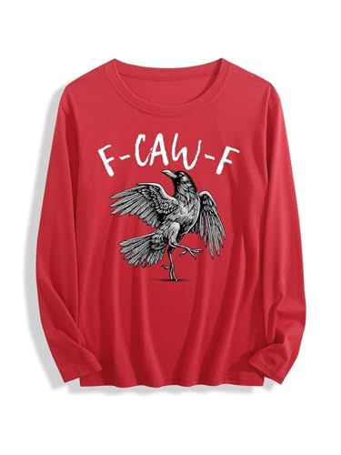 F-Caw-F Crow Shirt F Caw-F Crow Sweatshirt Novelty Black Bird Tops For Women Men
