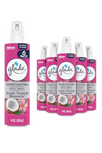 Glade Air Freshener Room Spray, Exotic Tropical Blossoms Scent, Odor Fighting to Deliver Long Lasting Freshness, 8 Oz, 6 Count