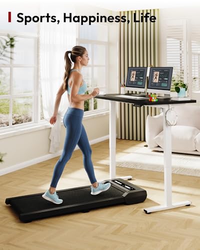 Image of SANODESK Electric Standing Desk 60 x 24 Inches Whole-Piece Desktop Height Adjustable Stand Up Desk w /6-Button Controller Ergonomic Computer Desk for Home Office, White Frame + Black Tabletop