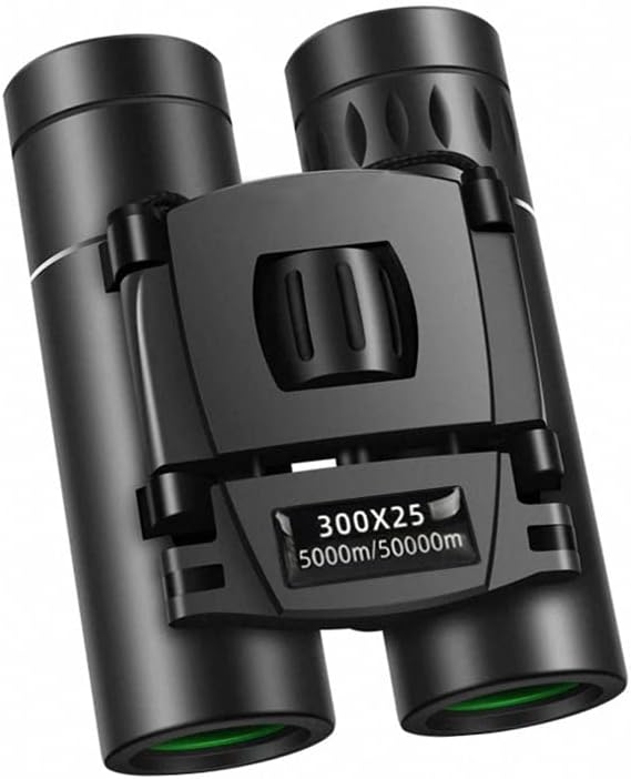 300x25 HD Powerful Binoculars 5000M Long Range Folding Mini Telescope Professional Hunting Telescope Zoom Military HD BAK4 FMC Optics for Hunting Sports Outdoor Camping Travel Outdoor Gifts