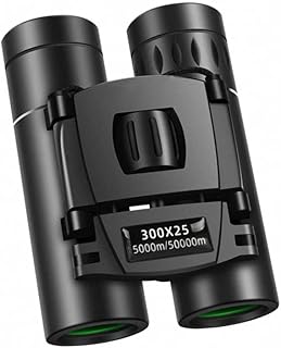 300x25 HD Powerful Binoculars 5000M Long Range Folding Mini Telescope Professional Hunting Telescope Zoom Military HD BAK4 FMC Optics for Hunting Sports Outdoor Camping Travel Outdoor Gifts