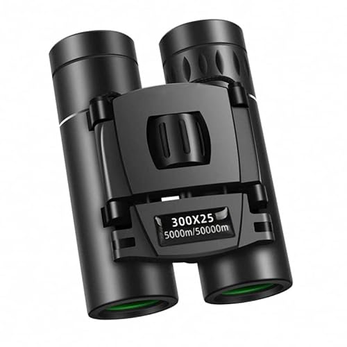 300x25 HD Powerful Binoculars 5000M Long Range Folding Mini Telescope Professional Hunting Telescope Zoom Military HD BAK4 FMC Optics for Hunting Sports Outdoor Camping Travel Outdoor Gifts
