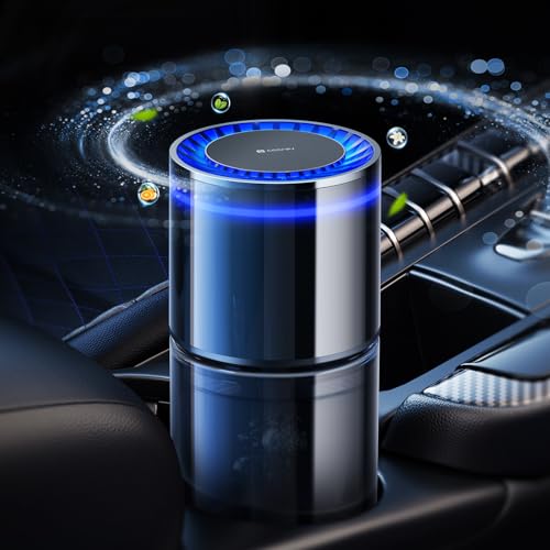 Ceeniu Deodorante per auto CF3, 135 ml, profumo naturale francese, dura 4 – 8 mesi, supporta fai da te, luce d'atmosfera silenziosa, concentrazione regolabile, accensione e spegnimento auto, batteria