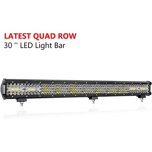 30 Inch LED Light Bar, OFFROADTOWN 496W Quad Row LED Driving Light Spot Flood Combo Beam Light Bar Off Road Fog Light for Truck Vehicle ATV UTV SUV Ford Boat